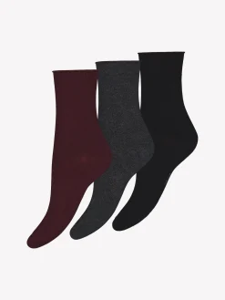 Nanso Katso Valikoima|Katso Sukat*BAMBOO COMFORT TOP nilkkasukat, 3 paria - viininpunainen