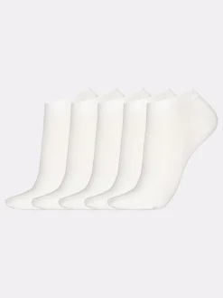 Nanso Katso Valikoima|Katso Sukat*COTTON BASIC SNEAKERS sukat, 5 paria - valkoinen