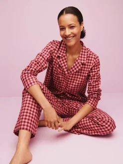 Nanso Yöasut Ja Oloasut*FLANELLI pyjamapaita - pinkki-burgundi