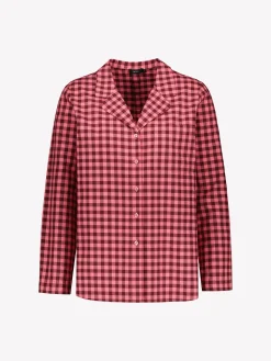 Nanso Yöasut Ja Oloasut*FLANELLI pyjamapaita - pinkki-burgundi