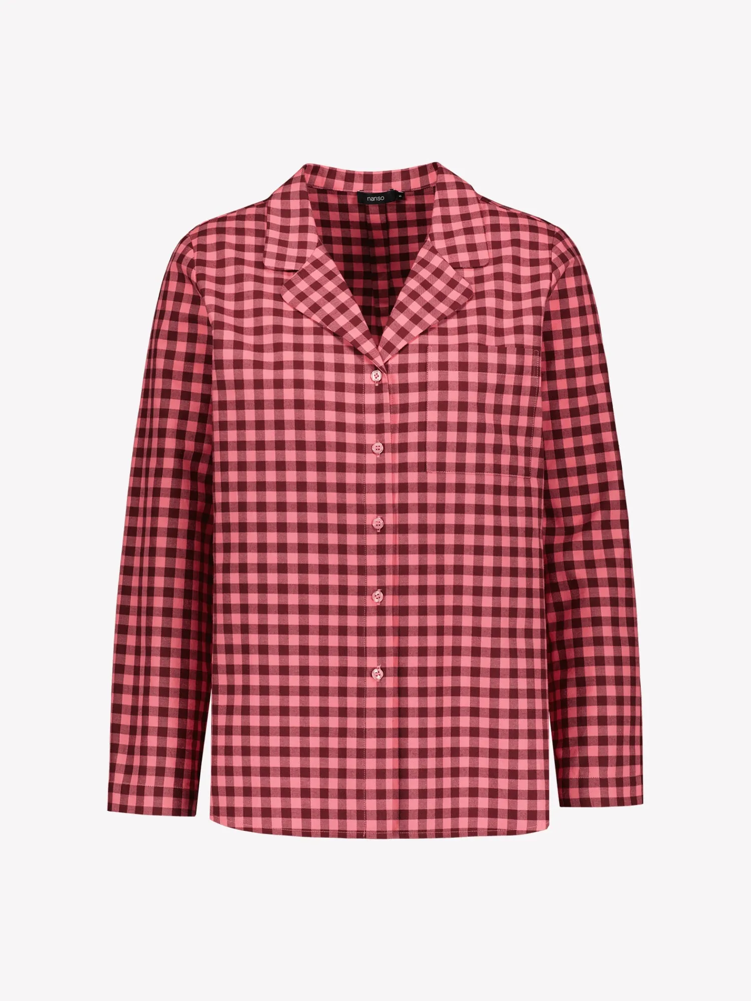 Nanso Yöasut Ja Oloasut*FLANELLI pyjamapaita - pinkki-burgundi