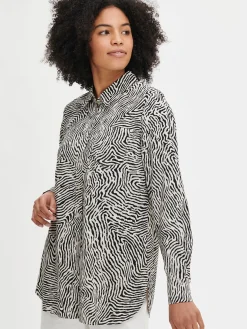 Nanso Pellavavaatteet|Paidat Ja Tunikat*JÄLKI paitapusero - musta-luonnonvalkoinen