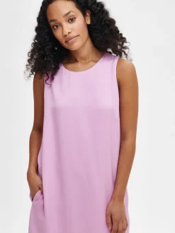 Nanso Pellavavaatteet|Mekot*LILA hihaton kangasmekko -