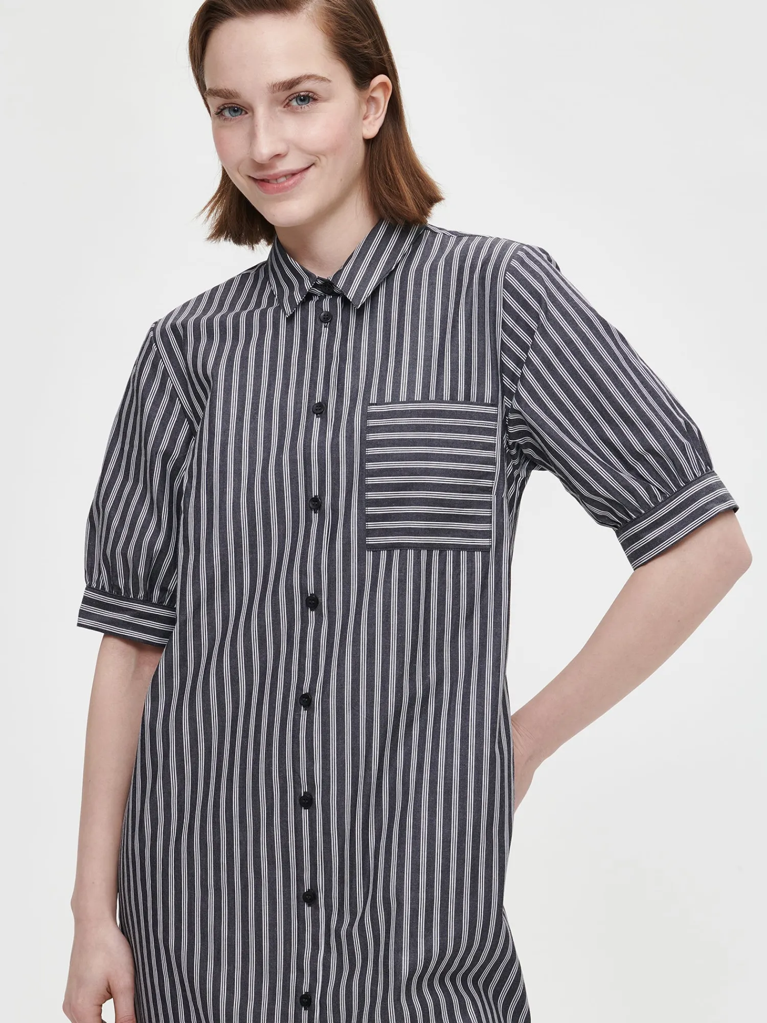 Nanso Mekot*PIIRTO paitamekko - siniharmaa