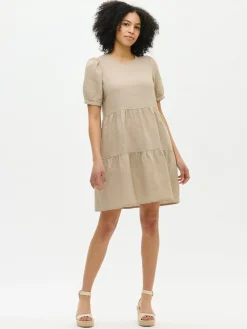 Nanso Pellavavaatteet|Mekot*SARASTUS lyhyt pellavamekko -