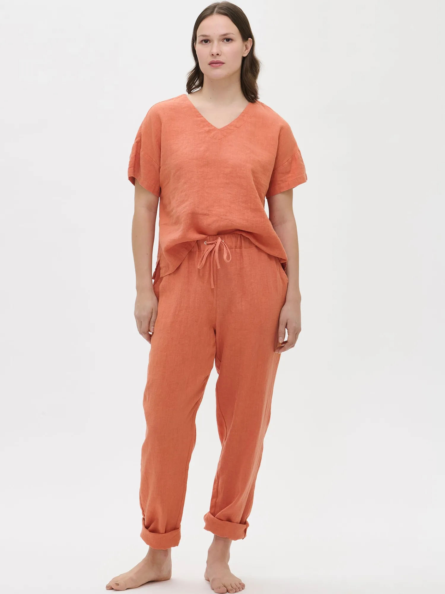 Nanso Pellavavaatteet|Yöasut Ja Oloasut*SARASTUS pellavahousut -