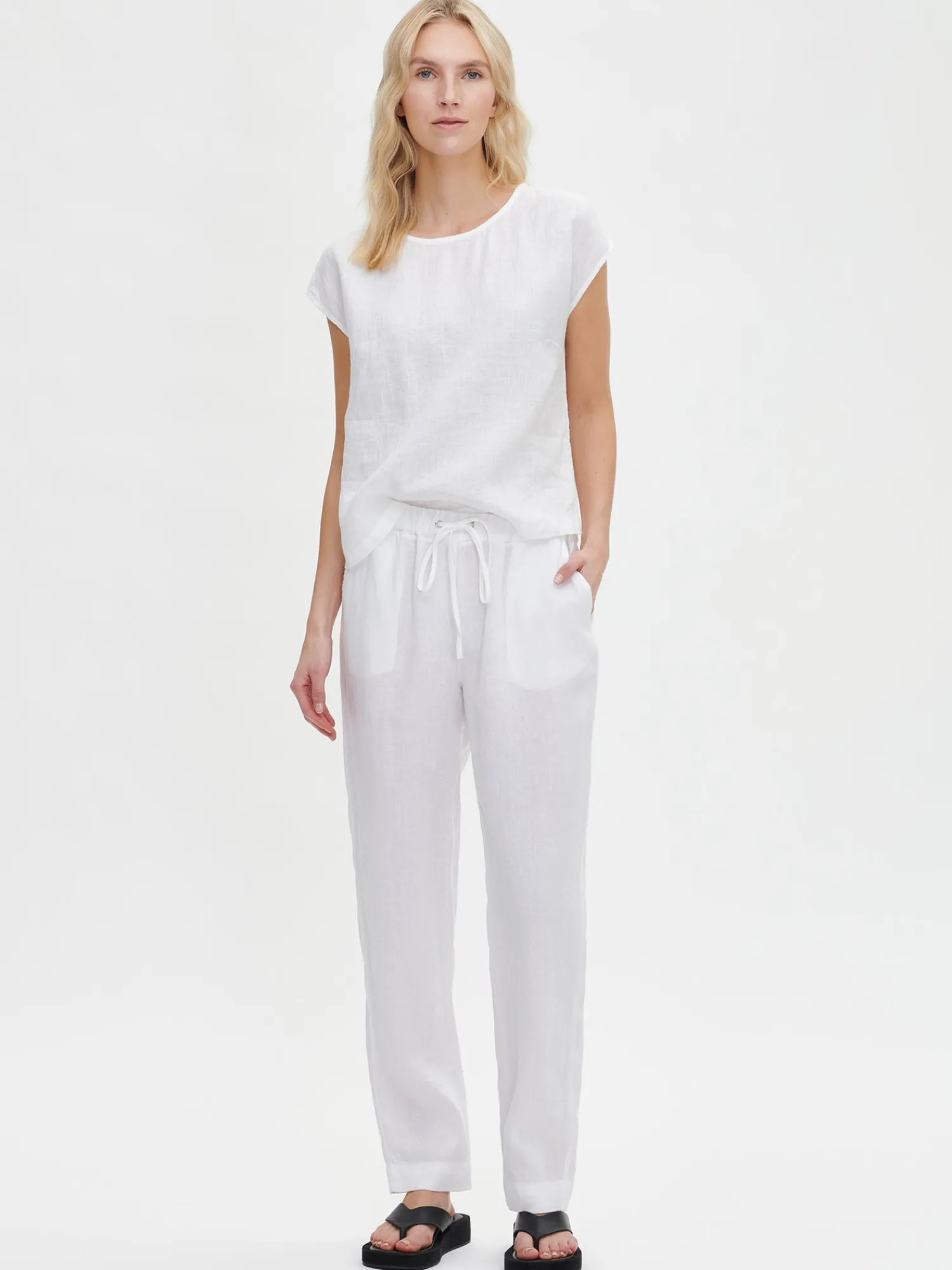 Nanso Pellavavaatteet|Yöasut Ja Oloasut*SARASTUS pellavahousut -