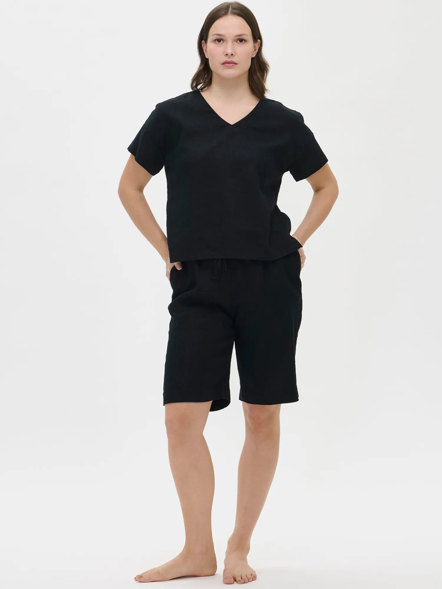 Nanso Pellavavaatteet|Yöasut Ja Oloasut*SARASTUS pellavashortsit -