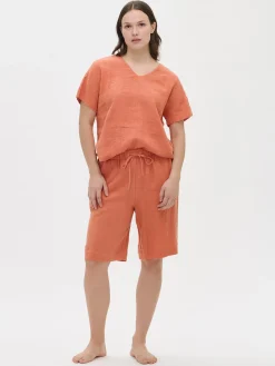 Nanso Pellavavaatteet|Yöasut Ja Oloasut*SARASTUS pellavashortsit -