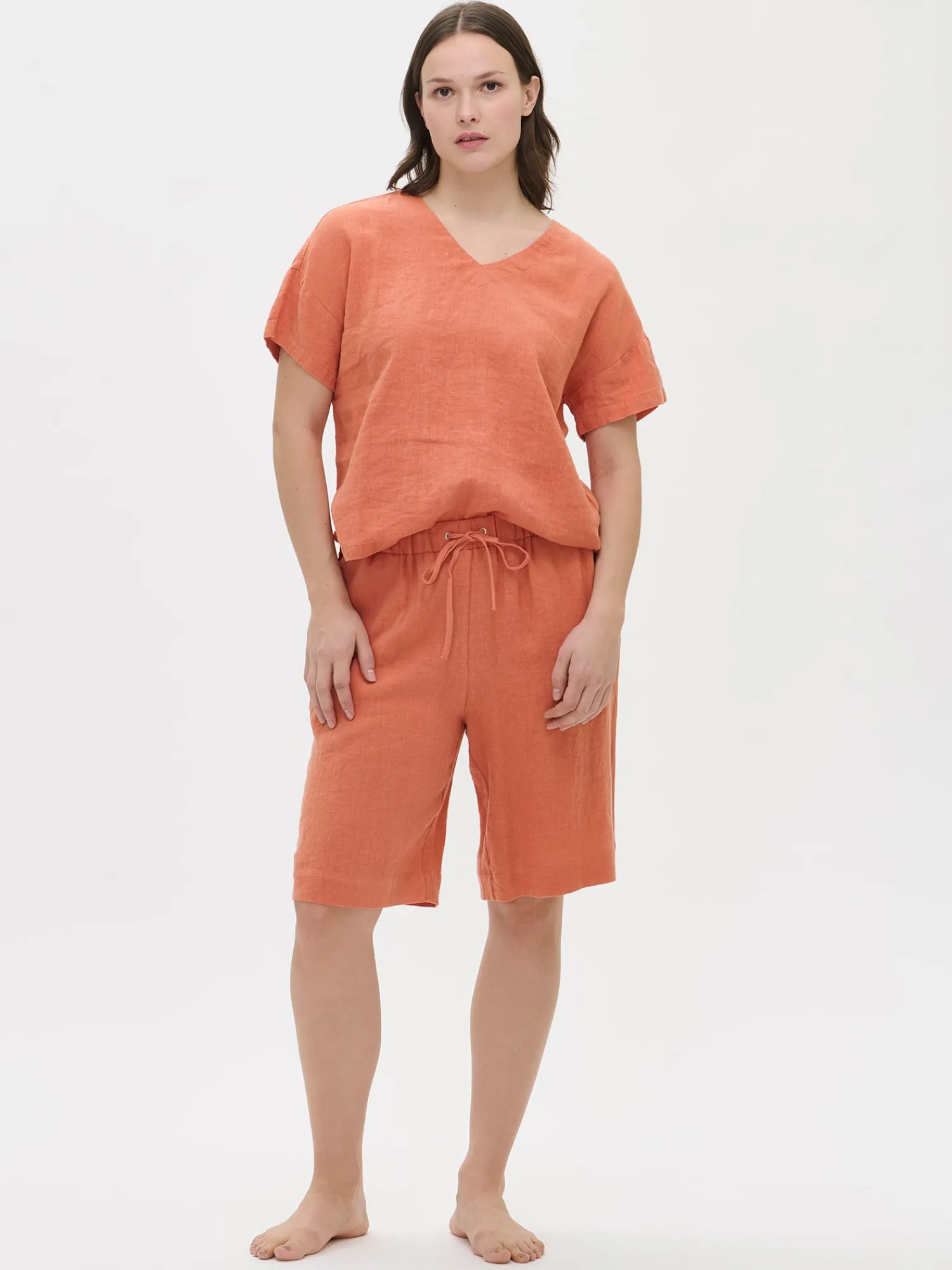 Nanso Pellavavaatteet|Yöasut Ja Oloasut*SARASTUS pellavashortsit -