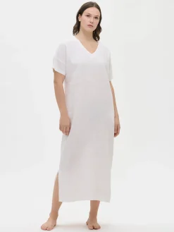 Nanso Pellavavaatteet|Yöasut Ja Oloasut*SARASTUS pitkä pellavakaftaani -