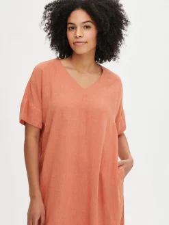 Nanso Pellavavaatteet|Yöasut Ja Oloasut*SARASTUS pitkä pellavakaftaani -