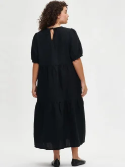 Nanso Pellavavaatteet|Mekot*SARASTUS pitkä pellavamekko -