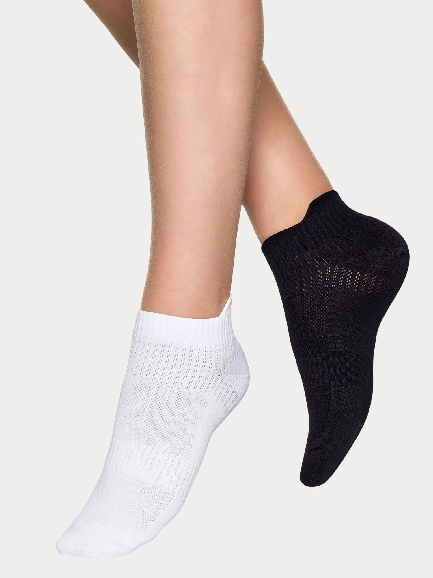 Nanso Katso Valikoima|Katso Sukat*SPORT SNEAKER sukat, 2 paria - musta/valkoinen